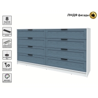 Kомод Тренд КТ-К197 (Белый ЛДСП/ Дуб лазурный ЛМДФ) Ш1965 В1020 Г451